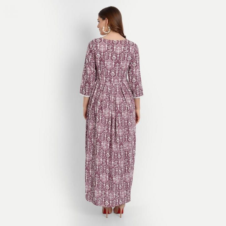 Ethnic Motifs V-neck Maxi Dress